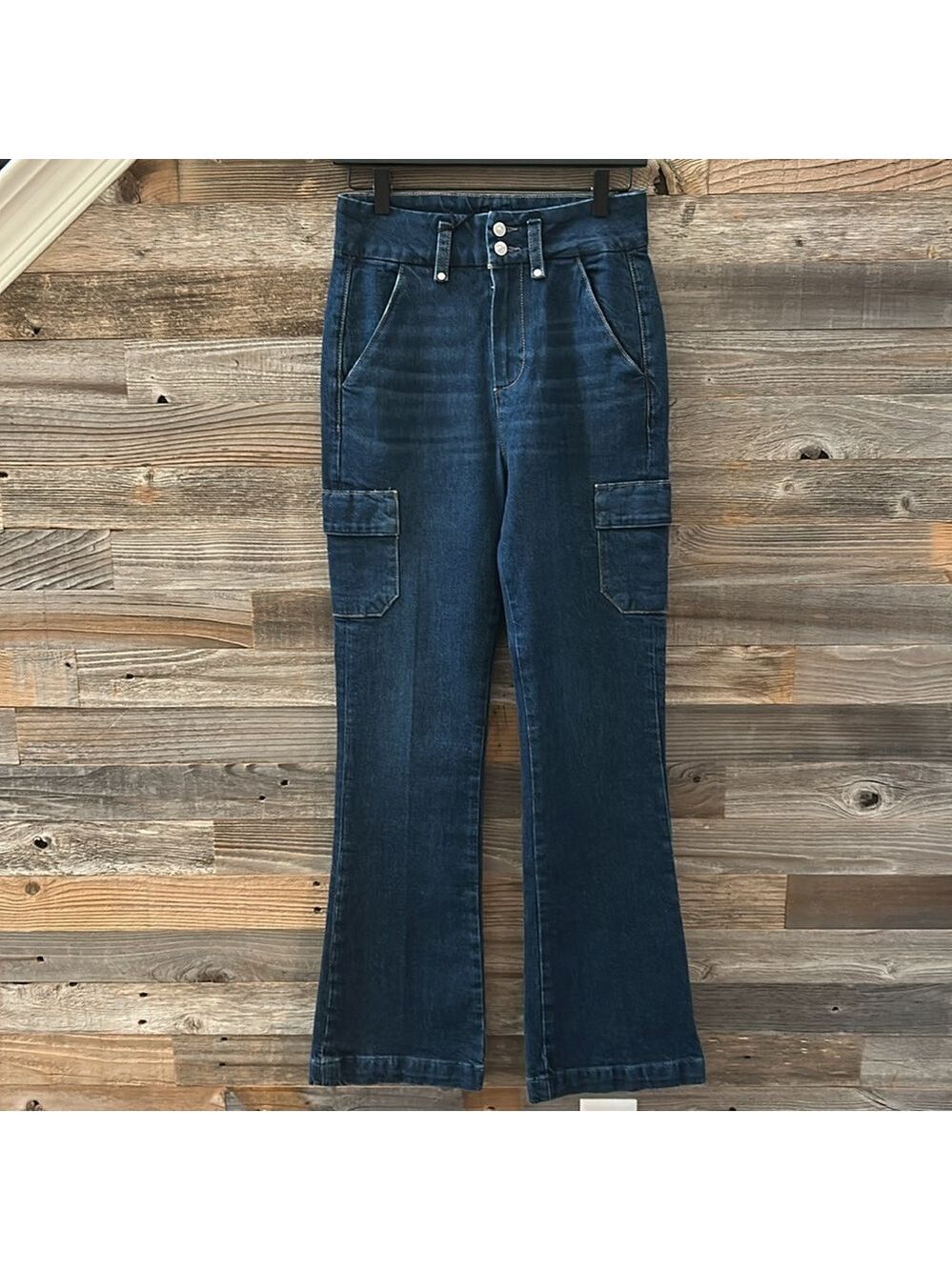 NWT Paige Dion Cargo Pockets Gracie Lou Wide Leg Jean Size 26 - Picture 4 of 13